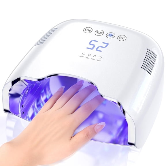 Cordless Rechargeable UV Nail Lamp - UV Light for Gel Nails with Metallic Reflector & Metal Base, 54W Portable Wireless LED Nail Dryer, Professional Fast Charger Curing Lamp for Salon