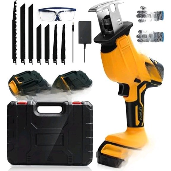 Cordless Reciprocating Saw, 2.0Ah Battery x2, Cordless Variable Speed, Blades Kit for Wood/Metal/PVC Cutting YL5$$Tools & Hardware Other