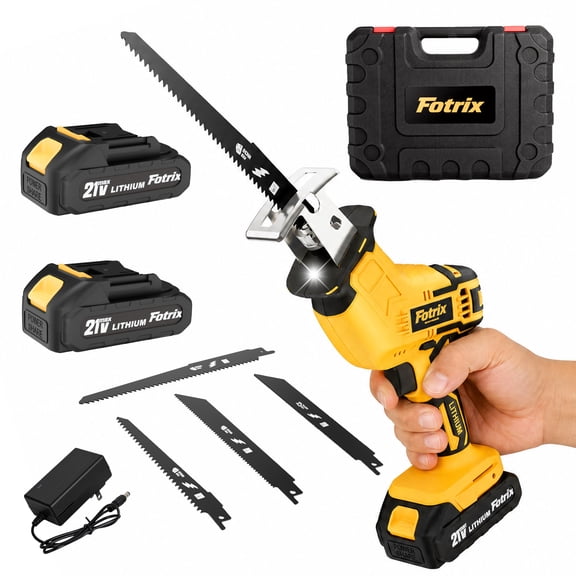 Cordless Reciprocating Saw, 21V Power Saber Saw Kit with Battery and Charger, Handheld Electric Saw for Tree Pruning, Yard Work