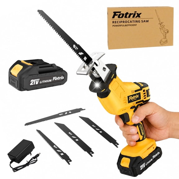 Cordless Reciprocating Saw, 21V Power Saber Saw Kit with Battery and Charger, Handheld Electric Saw for Tree Pruning, Yard Work