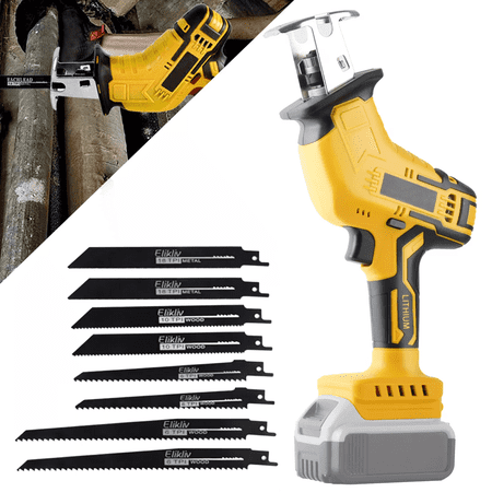Cordless Reciprocating Saw for Dewalt 20V Battery, with 8 Saw Blades, 0-3200 SPM for Wood/Metal/PVC Cutting, Tool Only