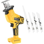 Cordless Reciprocating Saw for Dewalt 20V Battery, 150W Power Brush Reciprocating Saws, 0-3500 SPM Variable Speed, 4 Saw Blades Kit Cutting Tool for Wood Metal PVC Not Included Battery