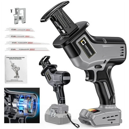 Cordless Reciprocating Saw for DeWalt 20V Max Battery, Tool Only, Brushless Motor with 4 Saw Blades for Metal Wood PVC