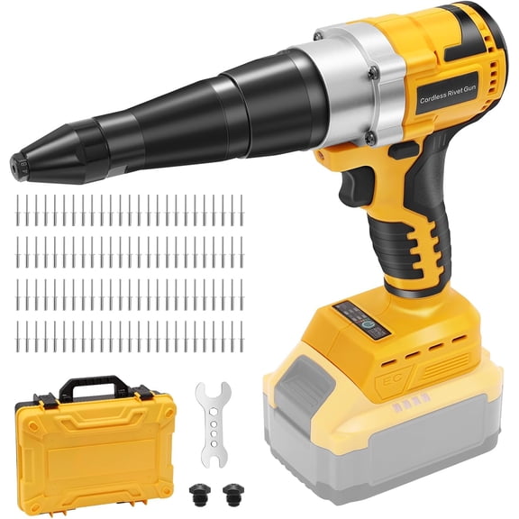 Cordless Rivet Gun Compatible with Dewalt 20V Max Battery, Brushless Electric Automatic Riveter for Rivets 1/8'', 5/32'', 3/16", Rivet Tool with 100PCS 5/32'' Rivets for Metal, Plastic (No Battery)