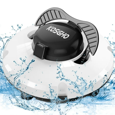 Cordless Robotic Pool Cleaner, 120 Mins Swimming Pool Vacuum Cleaner Support Intelligent Route Planing and Self-Parking for Above Ground/Inground Pool 1076.39Sq.Ft, White