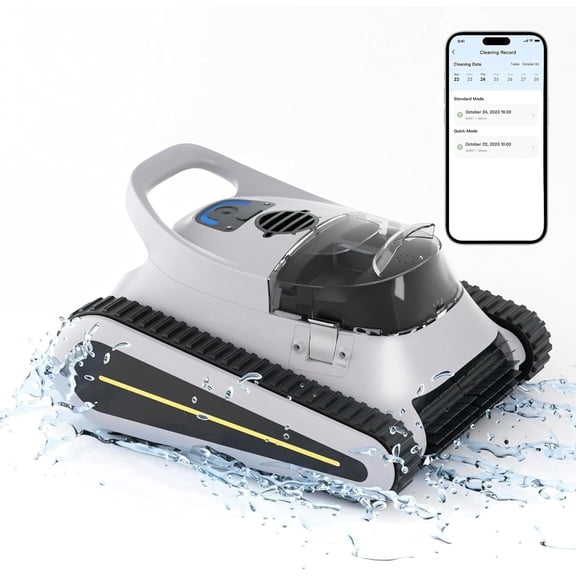 Cordless Robotic Pool Cleaner with 180W Powerful Suction, Smart Navigation for Inground & Above Ground Pools