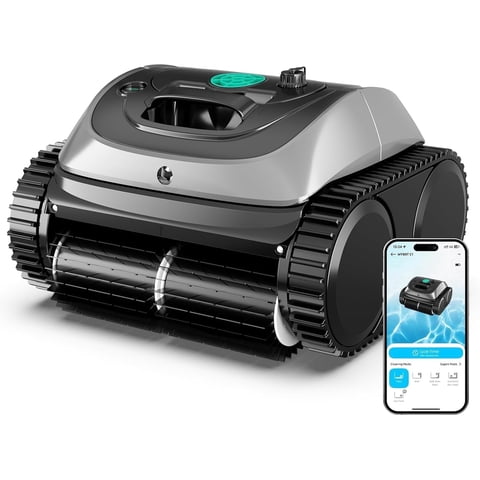 WYBOT C1 Robotic Pool Cleaner, 4-in-1 Cordless Pool Vacuum for Inground and Above Ground Pools up to 1,614 Sq.ft, 150-Min Runtime, Wall & Waterline Cleaning