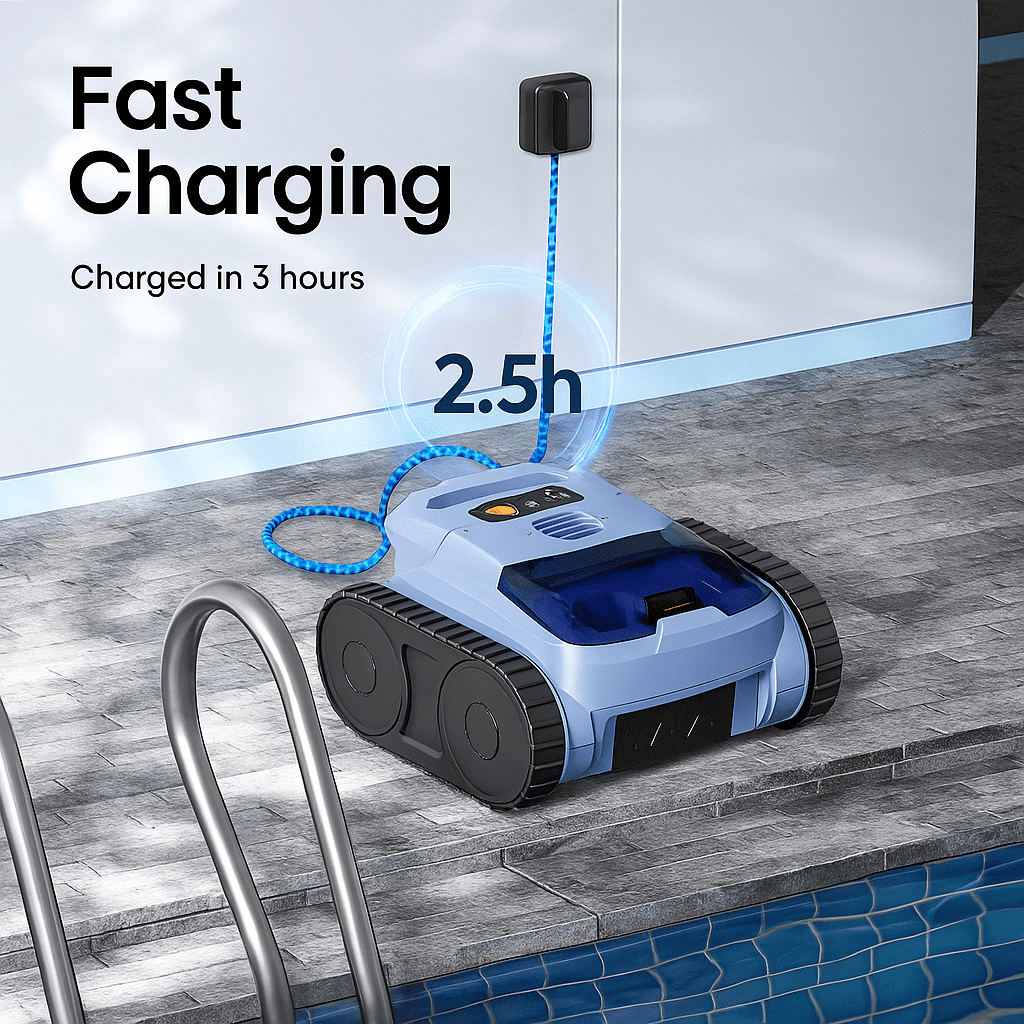 ZAMSLVRH 2026 New Cordless Robotic Pool Vacuum, Cleaner Pool Robot with Ultra-Long Runtime, Powerful Suction, Dual 180W Brushless Motors, Smart Navigation, Wall-Climbing Design