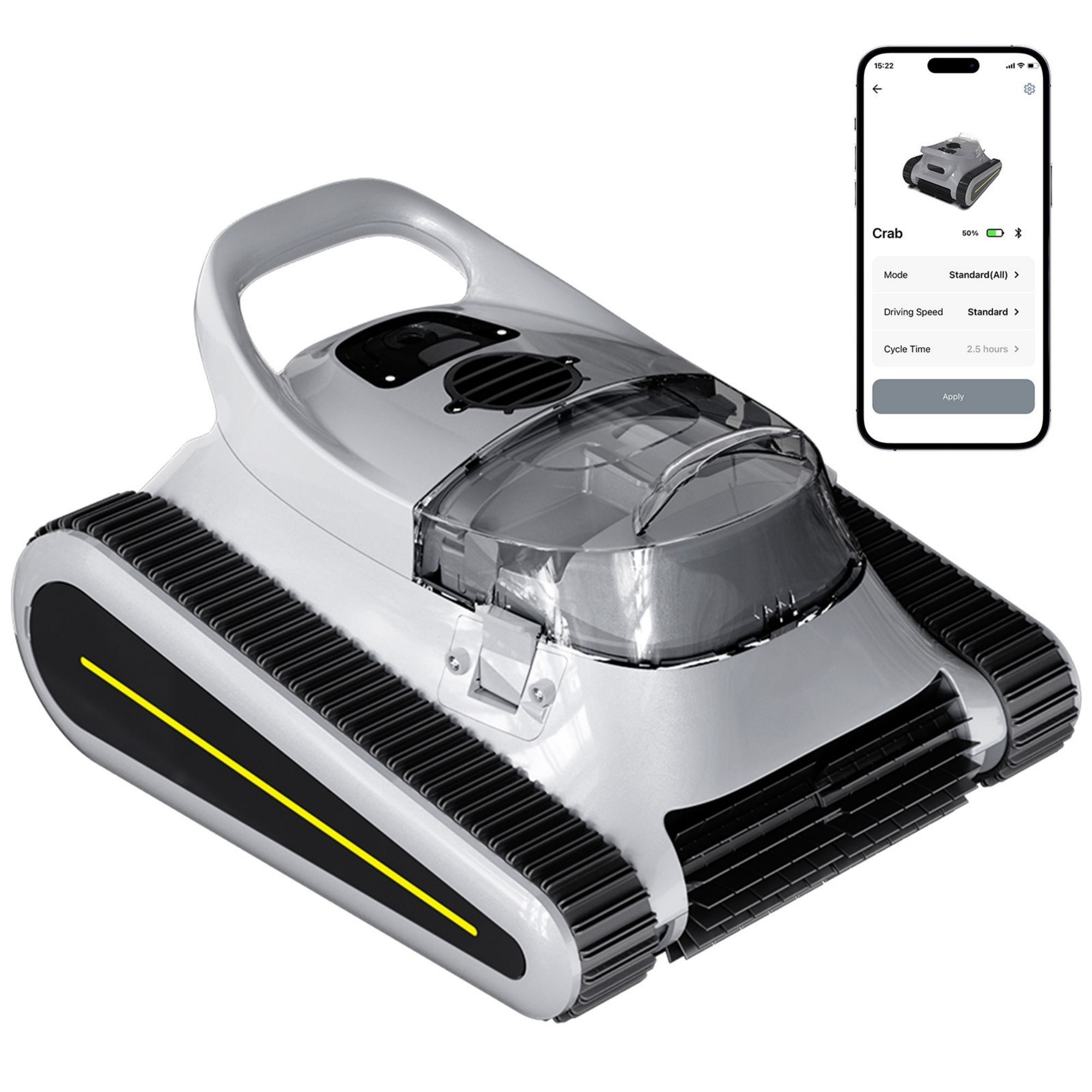 Cordless Robotic Pool Cleaner with Dual Brushless Motors, Wireless Automatic Pool Vacuum for In-Ground & Above-Ground Pools up to 2,150 sq ft, Powerful Suction, Wall / Waterline Cleaning