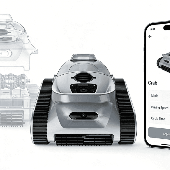 Cordless Robotic Pool Cleaner for In-Ground & Above-Ground Pools, 180W Dual-Drive, Wall & Waterline Cleaning, Sonar Navigation, 3 Cleaning Modes, Large Pool Coverage up to 2150 Sq. Ft.