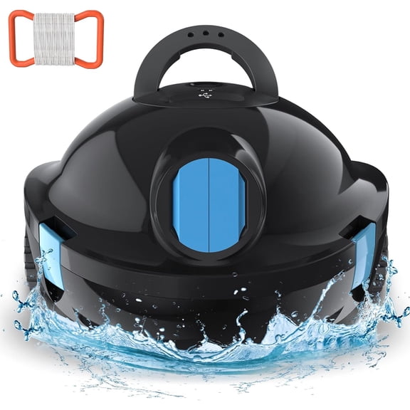 Cordless Robotic Pool Cleaner,Powerful Robotic Cleaner for Above-Ground Pools up to 1100 Sq.ft,90-Min Runtime,Smart Auto-Parking Design