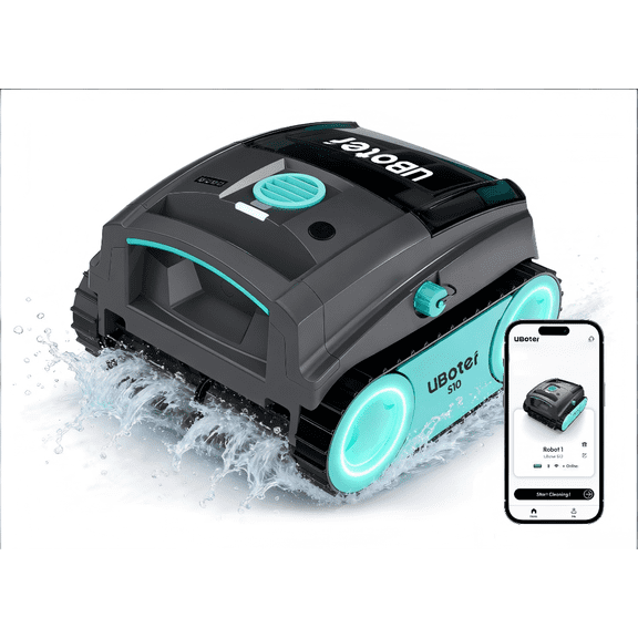 UBoter S10 Cordless Robotic Pool Cleaner, Automatic Pool Vacuum for Inground Pools up to 1,290 Sq.Ft, Floor, Wall, Waterline & Step Cleaning, 150-Min Runtime, Lightweight ,Auto Parking,Smart App