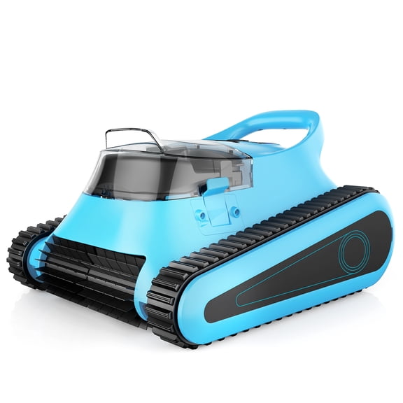 Cordless Robotic Pool Cleaner : Wall Floor Waterline Cleaning 180W Powerful Suction Last 150 Mins up to 2,050 sq.ft for Inground Pool