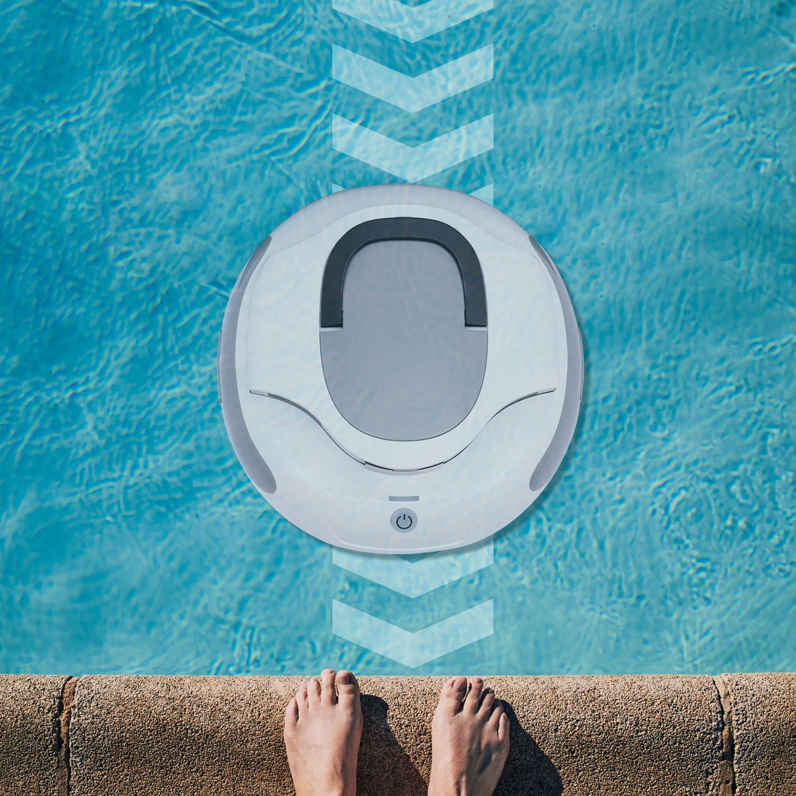 Cordless Robotic Pool Vacuum Automatic Pool Cleaner Self-Parking LED Indicator