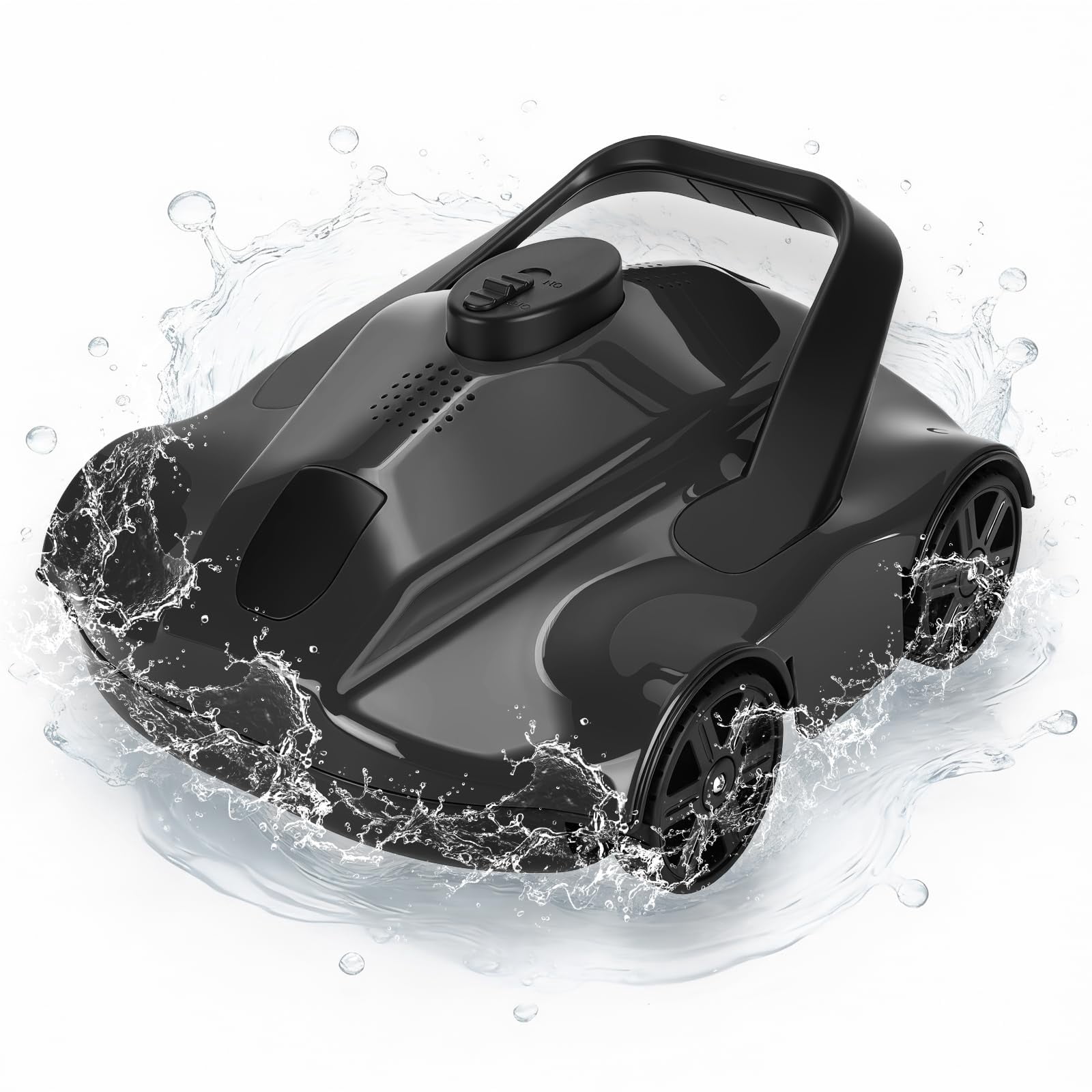 Cordless Robotic Pool Vacuum Cleaner with 130-Min Runtime, Self-Parking Technology for Above-Ground Pools up to 860 Sq.Ft, Efficient Filtration & Portable Design
