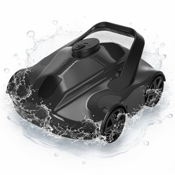 Cordless Robotic Pool Vacuum Cleaner with 130-Min Runtime, Self-Parking Technology for Above-Ground Pools up to 860 Sq.Ft, Efficient Filtration & Portable Design
