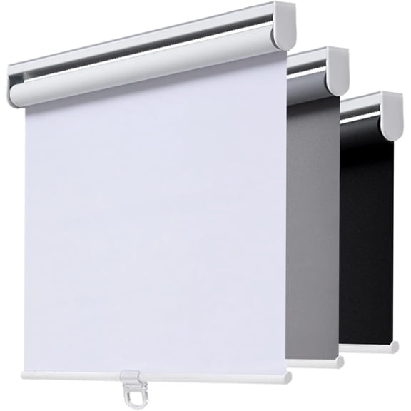 Cordless Roller Shades Blackout Blinds for Windows Room Darkening Rolled Up with Spring System, UV Protection Window Door Home and Office (23" W x 72" H, White)