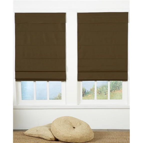 Cordless Roman Shade, Chocolate - 52 x 72 in.