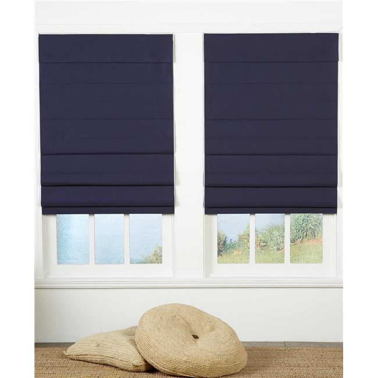 Cordless Roman Shade, Navy 21 x 72 in.