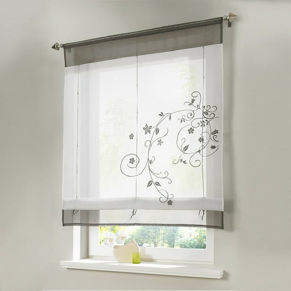 Cordless Roman Shades - Fabric Privacy Single Panel Darkening, Energy Efficient, Thermal Insulated Window Blind Treatment, for Bedroom, Living Room Decor, 23.62" x 47.24"