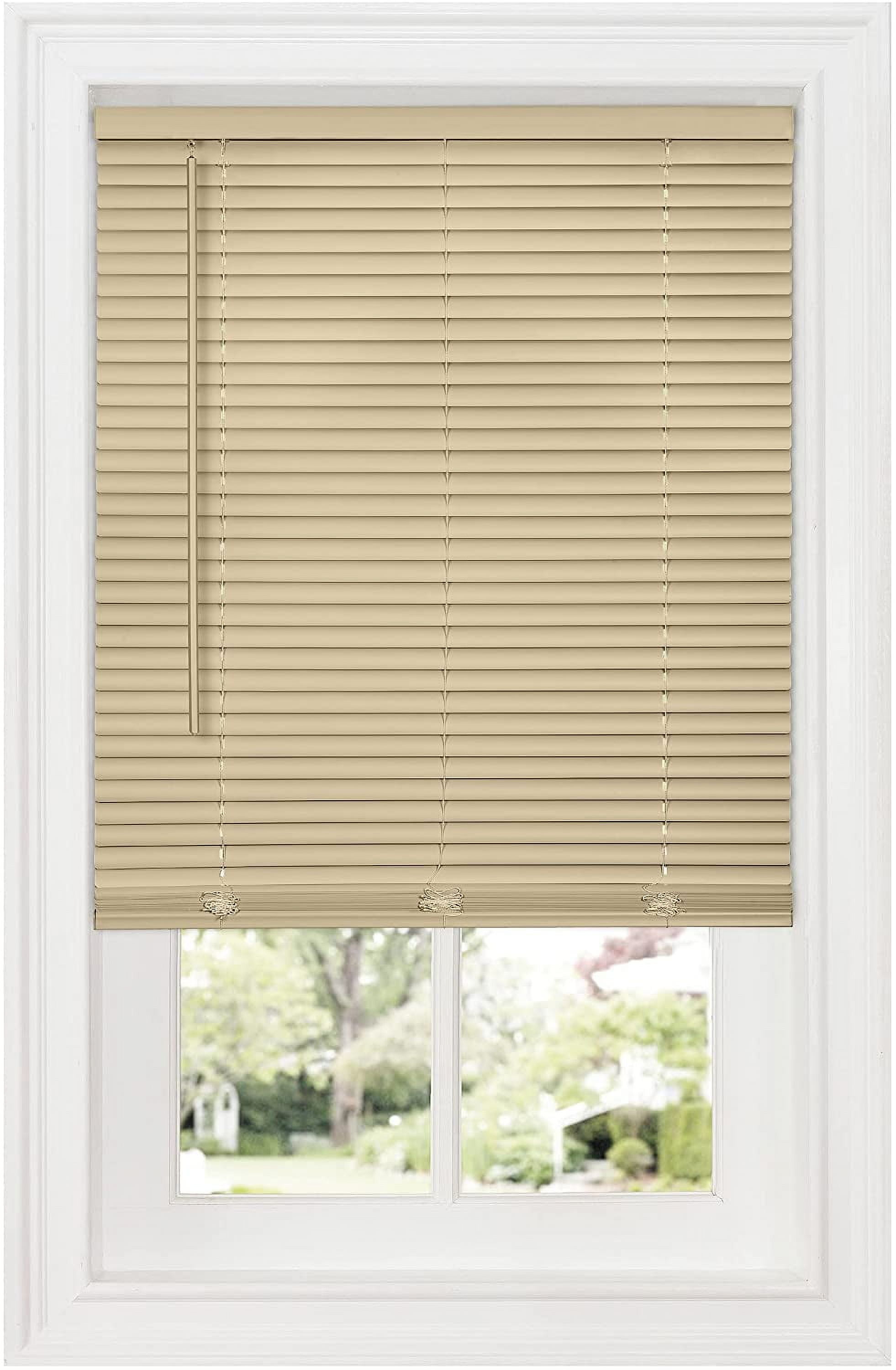 Achim Home Furnishing Window Blinds: GII Cordless Deluxe Sundown Room Darkening Mini Blinds (Latte, 34" x 64")