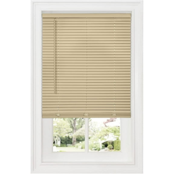 Achim Home Furnishing Window Blinds: GII Cordless Deluxe Sundown Room Darkening Mini Blinds (Latte, 34" x 64")