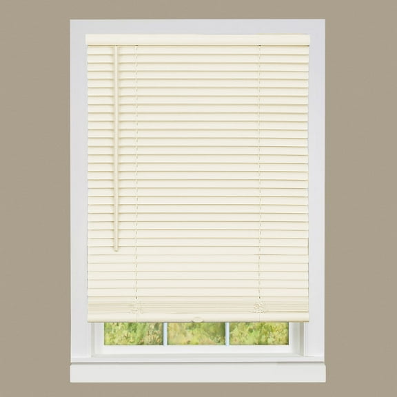 Cordless Room Darkening Mini Blind - 43 Inch Width, 64 Inch Length, 1" Slat Size - Alabaster - Cordless GII Deluxe Sundown Horizontal Windows Blinds for Interior by Achim Home Decor 43"W x 64"H