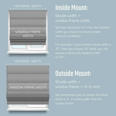 Bed Bath & Beyond Cordless Roman Window Shades, White, 35" x 64"