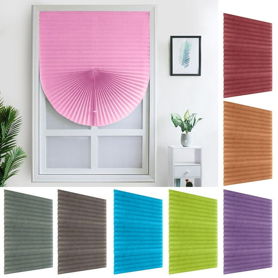 Tropical Leaf Cordless Light Filtering Vinyl Pleated Window Shades, 150 cm x 90 cm