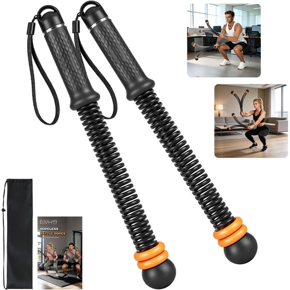 Cordless Ropes, Adjustable Ropeless Rope for Gym Workout, Portable Arm Fitness Equipment for Strength & Cardio, No Anchor Needed with Poster