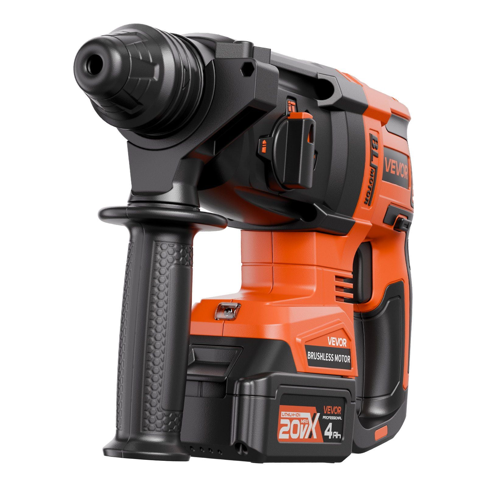 Cordless Rotary Hammer Drill, 20V, Brushless Motor, 1" SDS-Plus, 4-Function, 1200 RPM, with Kit Case