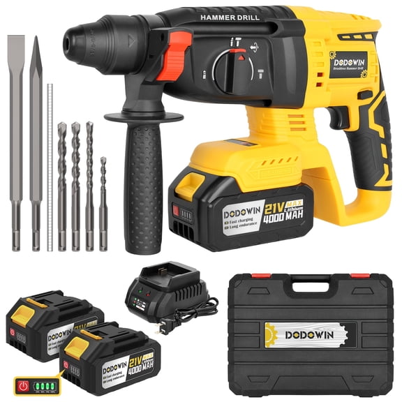 Cordless Rotary Hammer with Battery and Charger, Concrete Drill for Wall Repair and Anchor Installation, Ideal for Renovation and Restoration Work