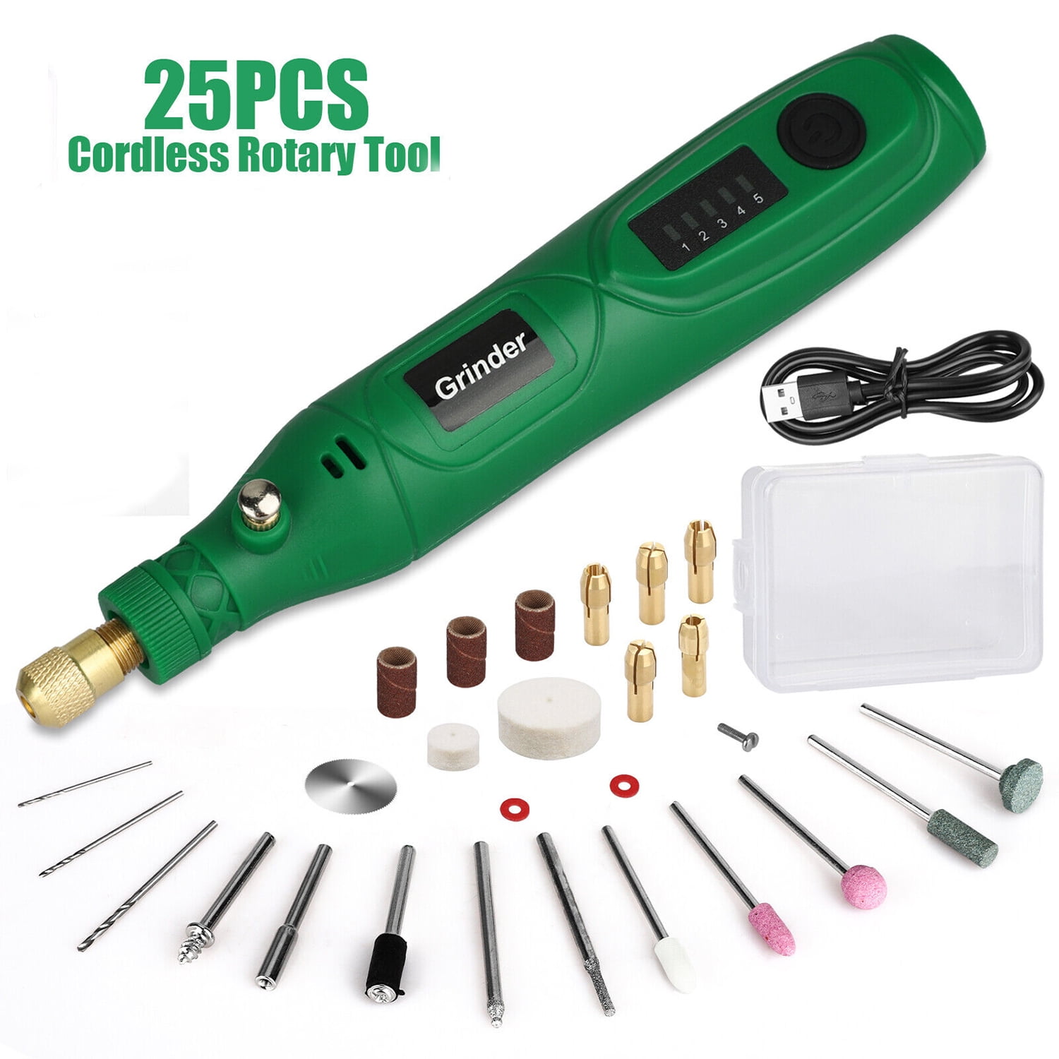 Cordless Rotary Tool 3.7V Lithium with 34-Piece Rotary Tool Accessories