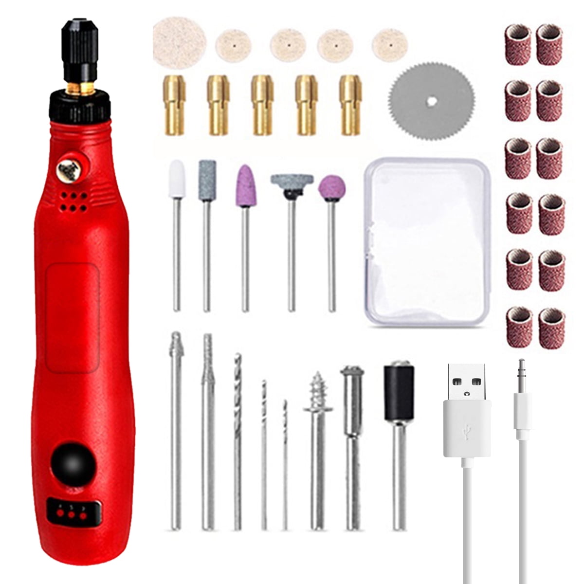 Cordless Rotary Tool Adjustable Speed Mini Electric Grinder Rechargeable  Engraving Pen with 3 Speed and 36Pcs Accessories for Sanding Polishing  Drilling Carving 