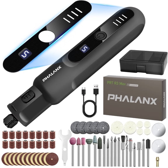 Cordless Rotary Tool Kit, 3.7V with Higher Torque, More Powerful,Upgraded Grinder with 5speed, 70 Accessories, Multi Purposes, Sanding, Polishing, Drilling, Etching, Engraving, DIY Crafts