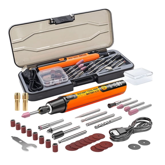 Cordless Rotary Tool Kit Mini with Change Accessories Bits Rechargeable Compact Electric Grinder Set for 3D Printer Sanding Jewelry Making Wood Carving Drilling DIY Crafts with 39 Accessories