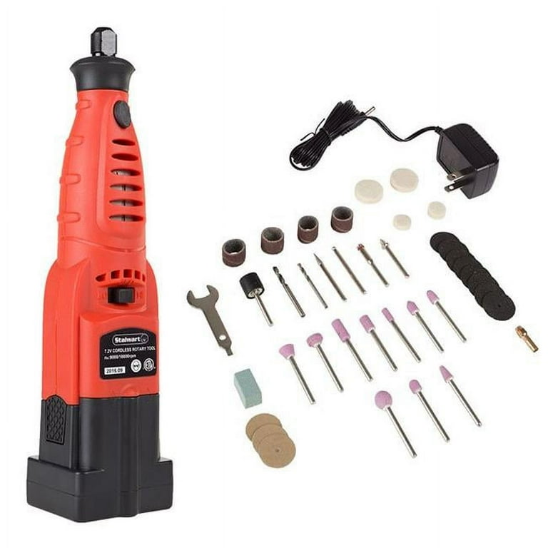 Cordless Rotary Tool and Accessories Kit ? 40 Piece Multifunction Attachment Set for Engraving, Woodworking, Metalworking and Hobby by Stalwart Cordless Rotary Tool and Accessories Kit ? 40 Piece Multifunction Attachment Set for Engraving, Woodworking, Metalworking and Hobby by Stalwart
