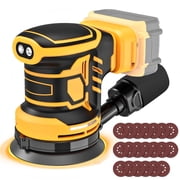 Cordless Sander for DeWalt 20v Battery, Random Orbit Sanders Brushless Motor 5 Inch with 6 Variable Speed 9700-19000RPM, 20PCS Sanding Discs & Dust Collector, Electric Sander for Sanding No Battery
