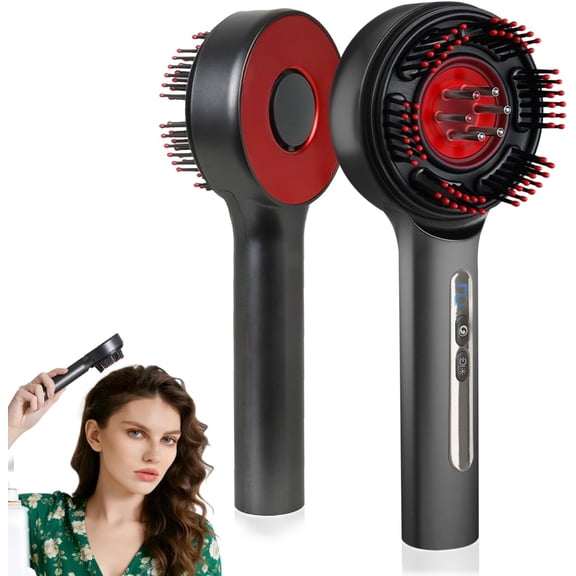 Cordless Scalp Massage Comb with Oil Applicator, Rechargeable & Hand-Kneading Simulation for Daily Hair Care & Scalp Relaxation, for Home & Travel (Gray)