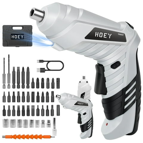 Cordless Screwdriver, 47 in 1 Electric Screwdriver,Dual Position Handle with USB Cable LED Light for Home Office DIY Tools
