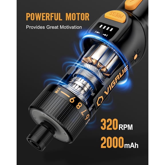 Cordless Screwdriver Set, 8V Max 10Nm Rechargeable Electric Screwdriver with 47 Accessories