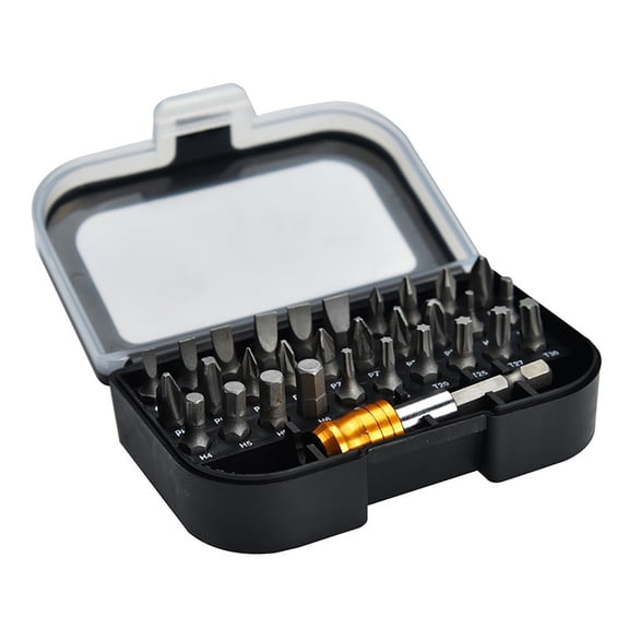 Cordless Screwdriver Set Rechargeable, Adjustable Torque Power Screwdriver with 31 Bits, Storage Case, Black