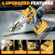 Cordless Sheet Metal Cutter: 221 Ft-Lbs Torque, 360 Pivoting Head, Cuts 18GA Material, Compatible with Dewalt 20V Battery