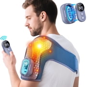 Cordless Shoulder Heating Pad with Massage, Detachable Heated Shoulder Brace Massager Wrap with Remote Control, 4 Motors Shoulder Massager with 5 Heat 5 Vibration for Shoulder Relief