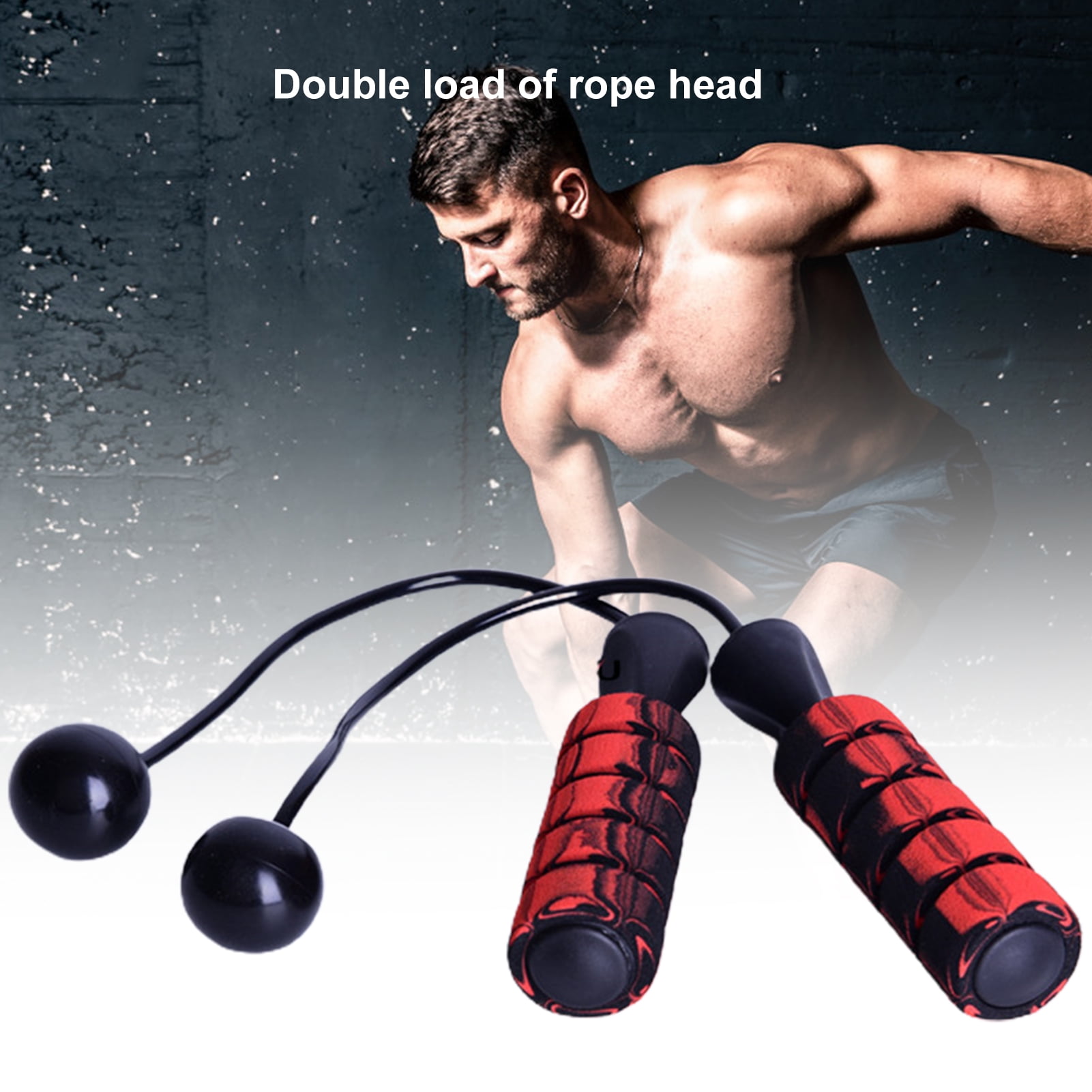 Cordless Skipping Rope Ropeless Jump Rope with Two Bearings Weighted ...