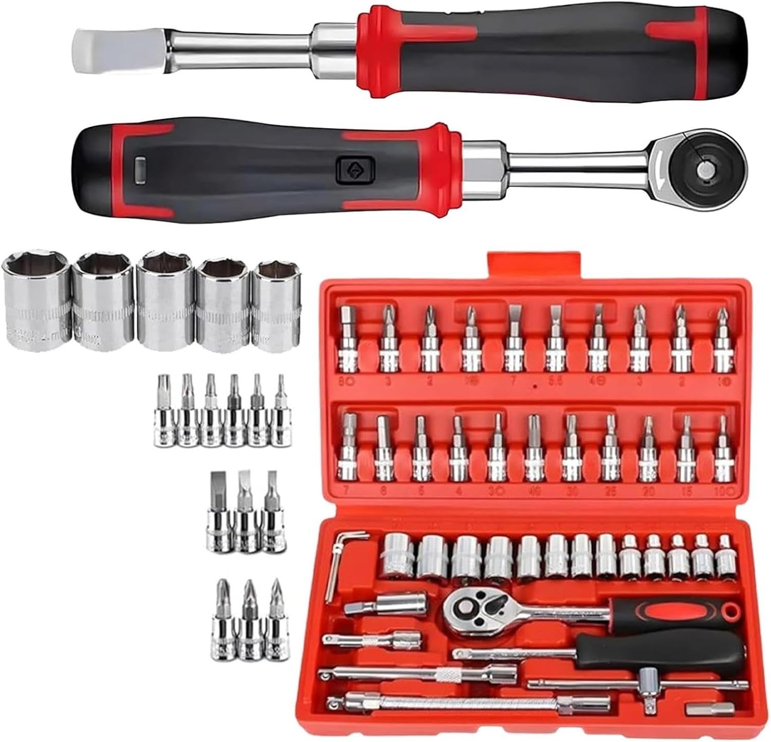 HYHY セット Hyper Tough 113 Piece Mechanics Tool Set, 1/4 and 3/8 Inch