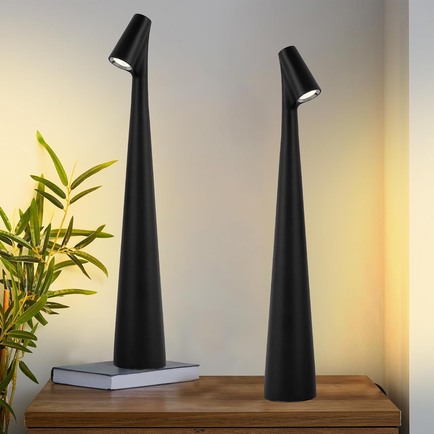 Cordless Small Table Lamps,3 Levels Brightness Portable Desk Lamp,Rechargeable Battery Lights for Outdoor, Restaurant, Bedside, Baby Night Light,Gifts