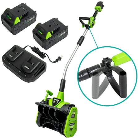Cordless Snow Shovel, 20V*2 Battery Powered Snow Blower, Lightweight Electric Snow Thrower with Adjustable Handle, Directional Plate, Perfect for Patios, Decks, Walkways, and Driveways