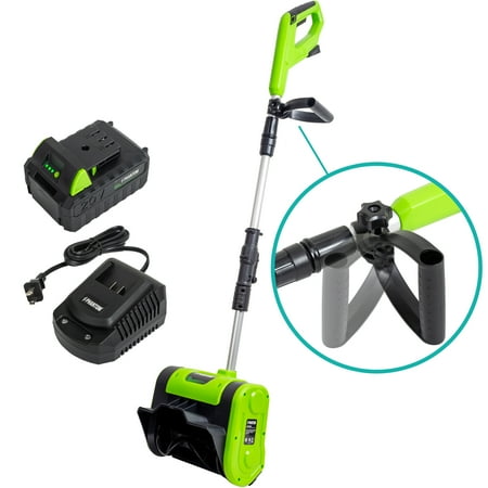Cordless Snow Shovel, 20V Battery Powered Snow Blower, Lightweight Electric Snow Thrower with Adjustable Handle, Directional Plate, Perfect for Patios, Decks, Walkways, and Driveways