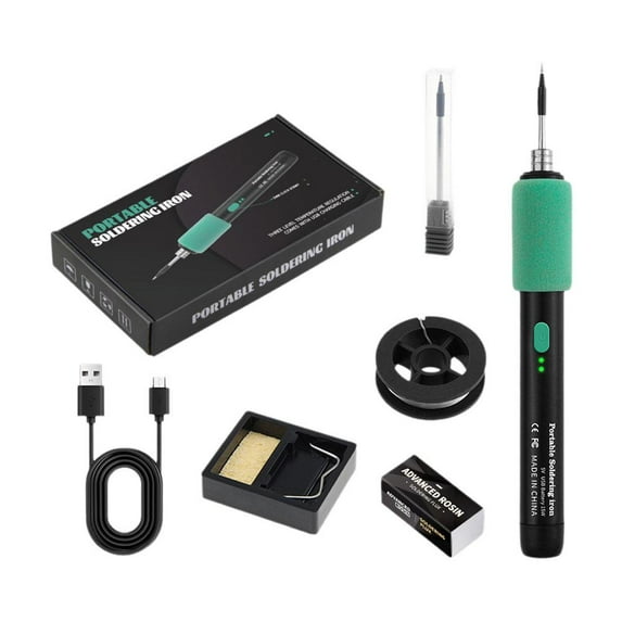 Cordless Soldering Iron Kit,USB Rechargeable Portable Cordless Soldering Iron, 3 Temperature Adjustment Portable Wireless Soldering Iron for Small Soldering Projects,DIY A9A9